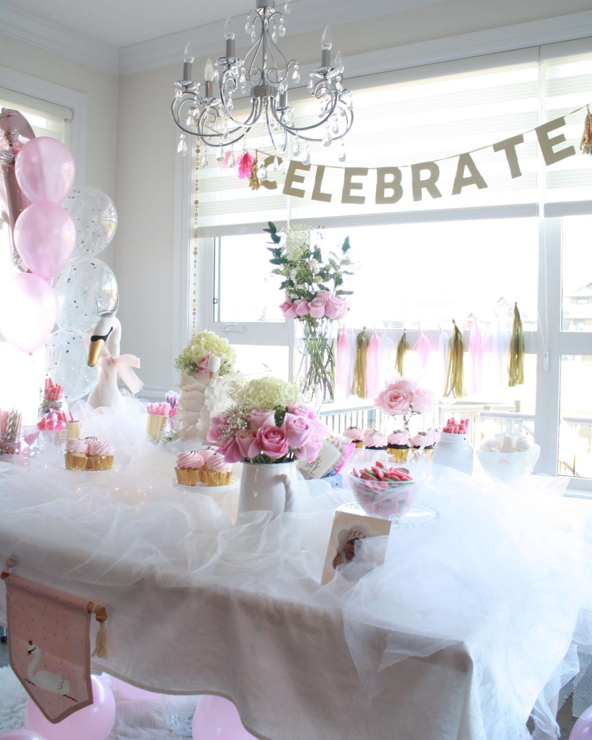 Elegant Swan Princess Birthday Party: First Birthday Party Inspiration ...