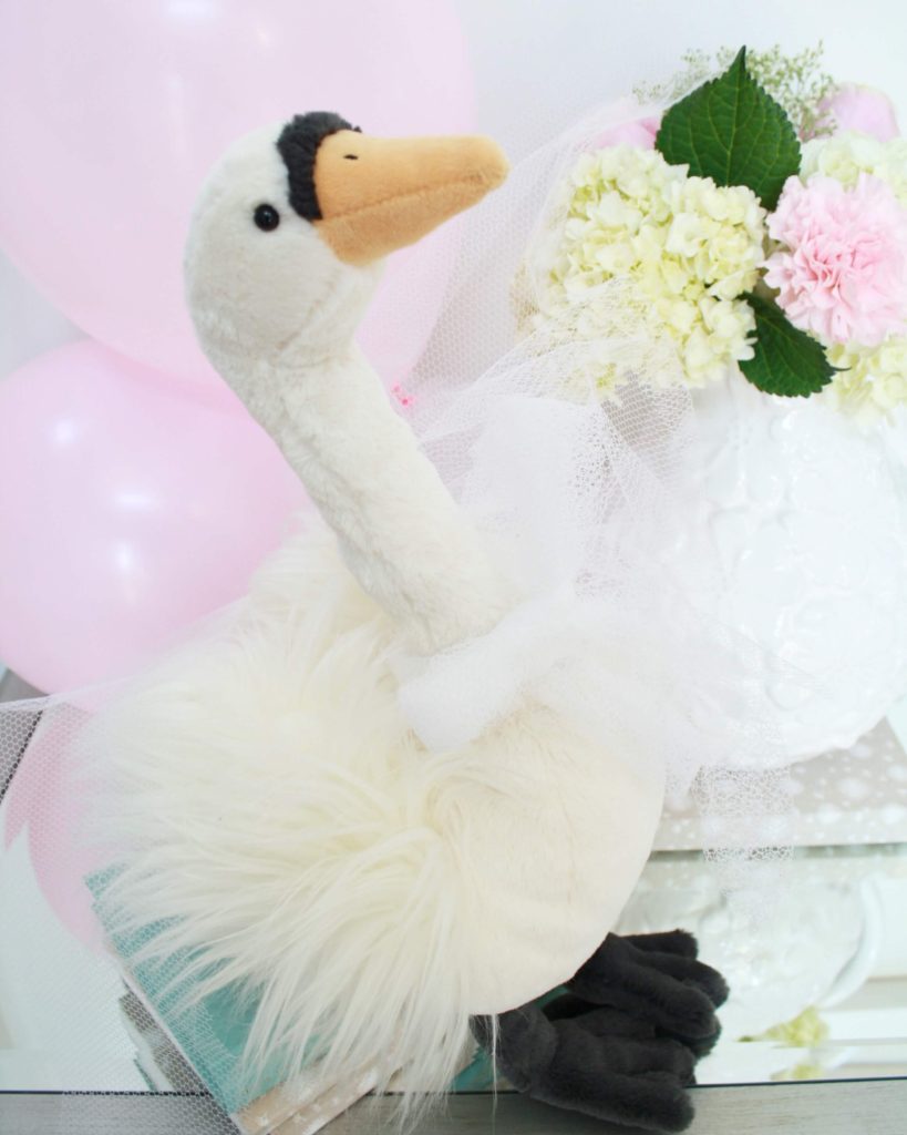 Jellycat swan plush stuffed animal - Kids Birthday Party Inspiration - Girls Birthday Party Ideas