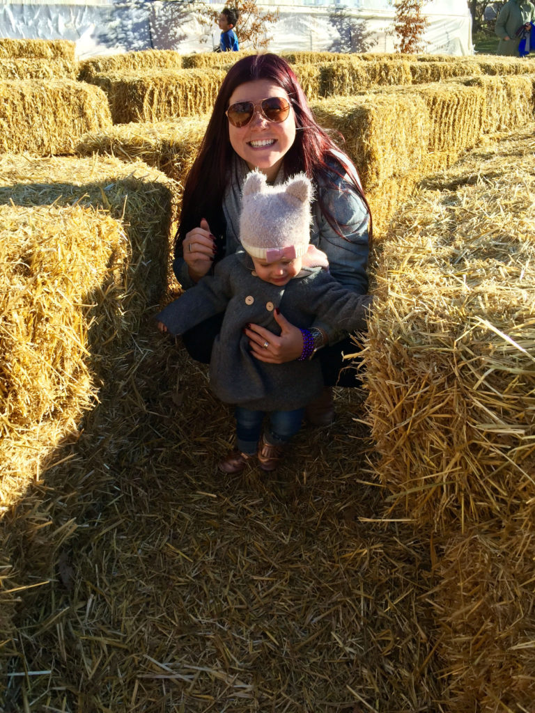 Checking out the miniature hay bale maze at the Prairie Gardens & Adventure Farm Haunted Pumpkin Festival