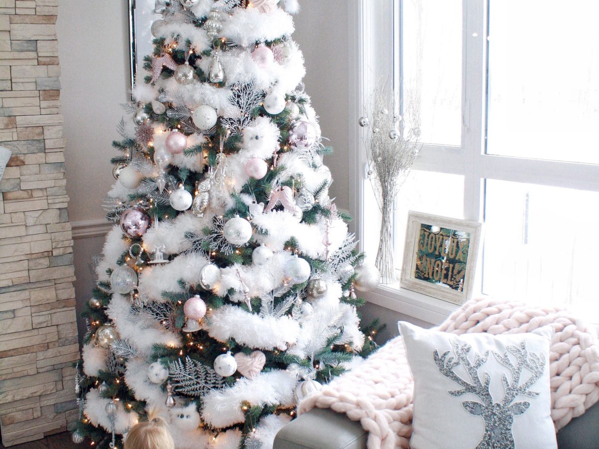 Our White Fluffy Christmas Tree - Chandeliers and Champagne