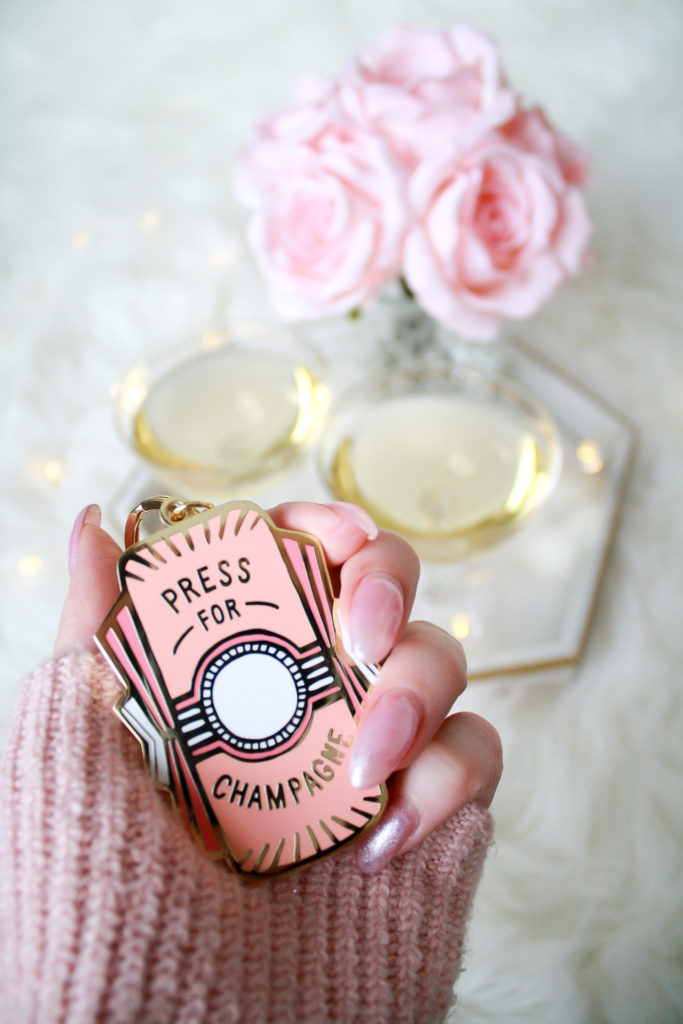 Press for Champagne key chain - Champagne Lovers Gift Guide - Chandeliers and Champagne