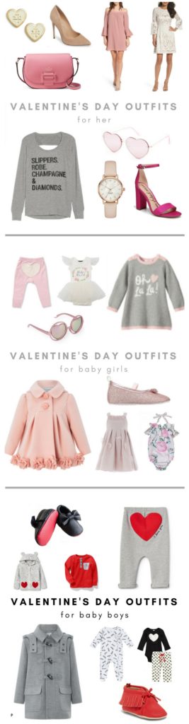 Cute Valentine's Day outfits for baby girls, baby boys and their Mommas - Fun, cute Valentine's Day outfits on Chandeliers and Champagne
