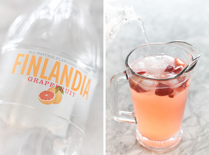 Finlandia grapefruit vodka is a perfect ingredient for my Grapefruit Rosé Sangria pitcher