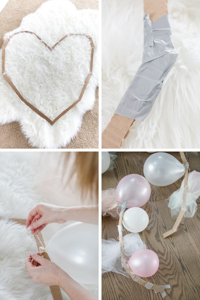 Pinterest fail: tulle balloon heart wreath - make sure to use thick cardboard or it will break 
