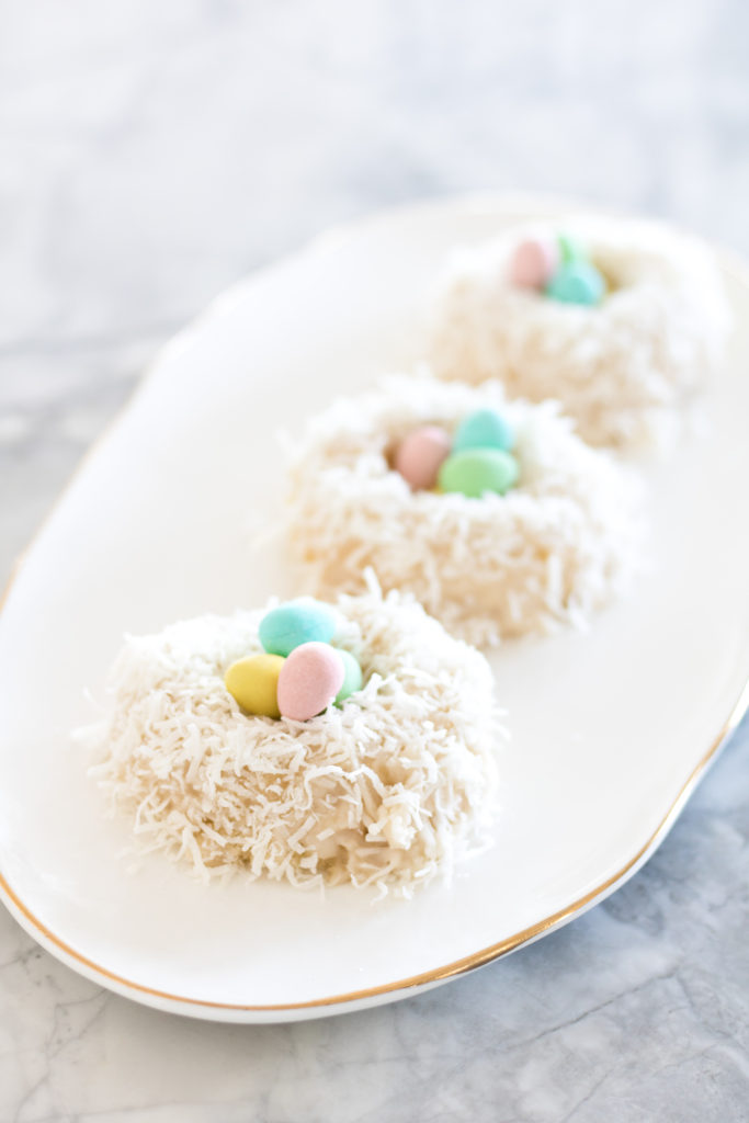 Looking for an Easter dessert idea? Look no further than these delicious Bird nest Easter donuts with mini eggs - Mini Eggs Bird Nest Easter Doughnuts - Fun a and Easy Easter Dessert Idea 