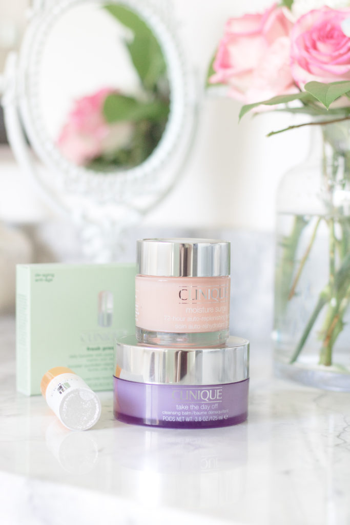 Refresh for spring with a new beauty routine. @Sephora.com, Inc. Clinique Take The Day Off Cleansing Balm, Clinique Moisture Surge 72-Hour Auto-Replenishing Hydrator and Clinique Fresh Pressed Daily Booster with Pure Vitamin C 10% 
