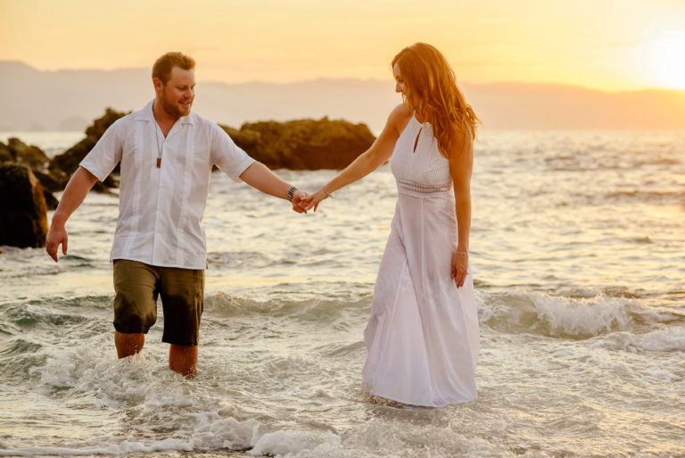 Our beach engagement photos in Puerto Vallarta, Mexico • Sunset beach ...