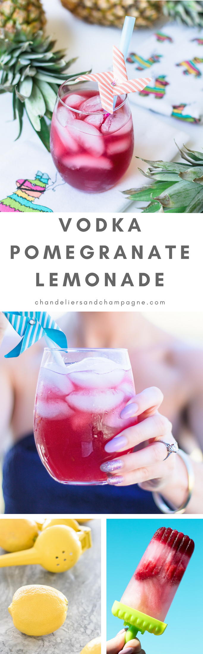 Vodka Pomegranate Lemonade Recipe - PomLemonade with Vodka - Delicious summer cocktail recipes