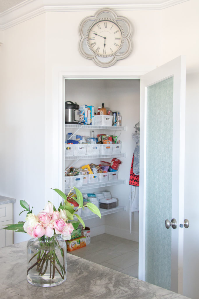 Tips to Declutter and Organize Your Walk-In Pantry. How to get an organized pantry in three easy steps. Organized walk-in pantries.