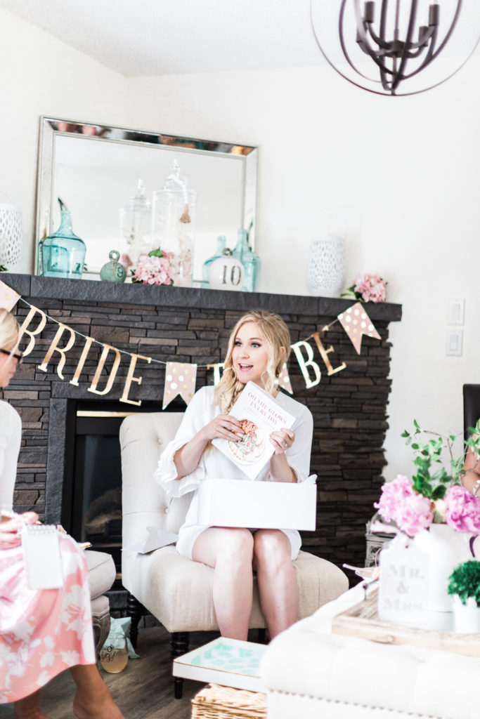 Bride to Be sign and gift opening • Floral Bridal Shower • Gossip Girl Bridal Shower 