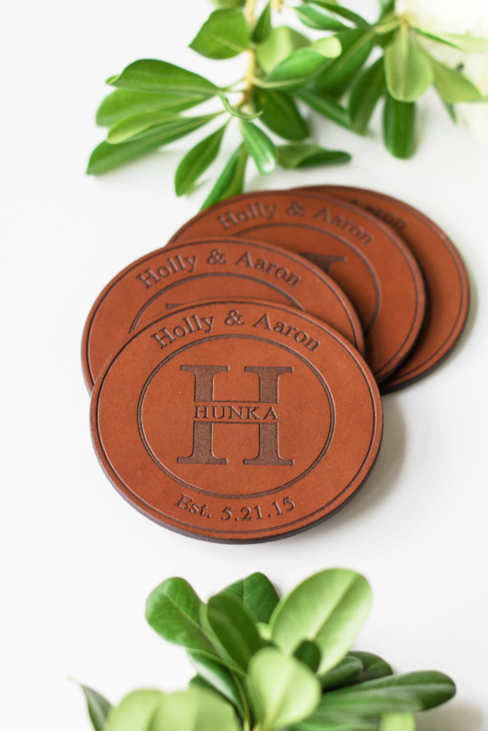 Father’s Day gift ideas for the one-of-a-kind Dad - Custom personalized leather CraftiveStudios leather coasters