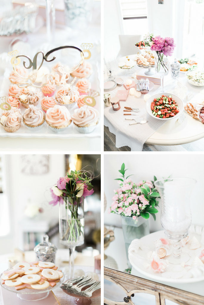 Food options at bridal shower • Floral Bridal Shower • Gossip Girl Bridal Shower