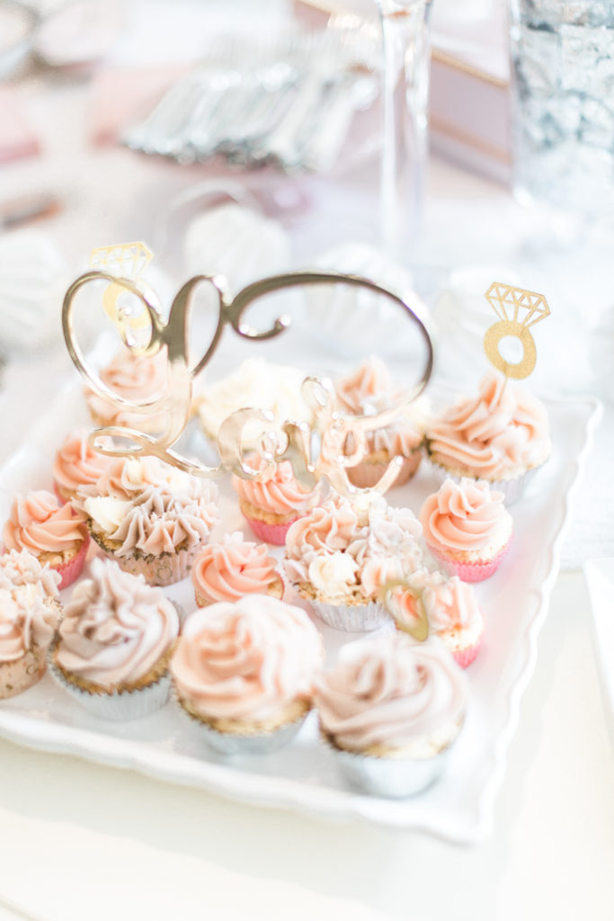 Bridal shower cupcakes with Love sign • Floral Bridal Shower • Gossip Girl Bridal Shower 