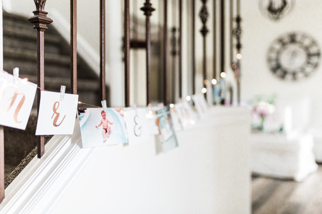 Bridal shower twinkle lights photo garland • Floral Bridal Shower • Gossip Girl Bridal Shower 