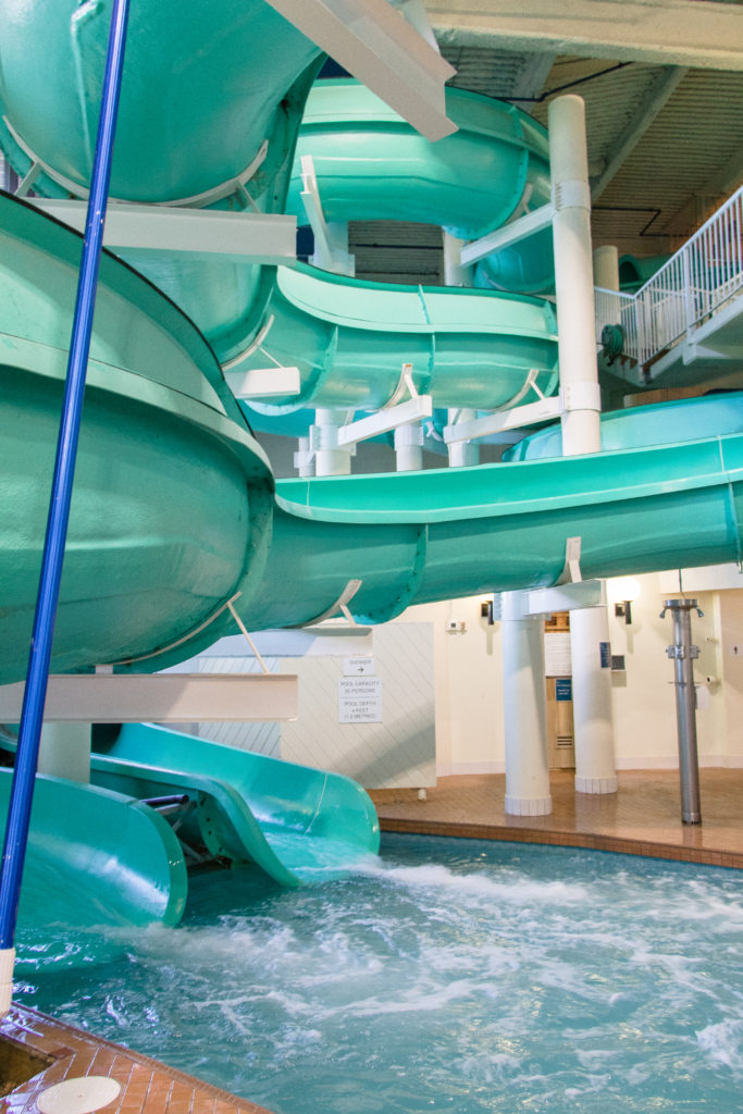 Sheraton Cavalier Calgary Hotel water park with water slides - Family friendly places to stay in Calgary, Alberta, Canada