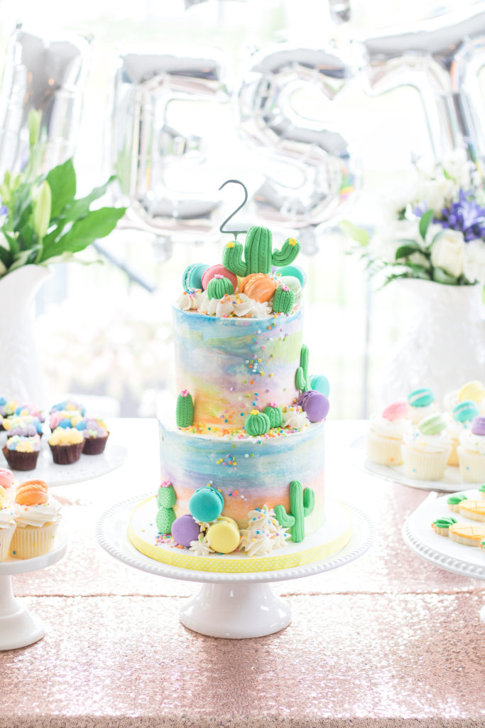 Cactus two tier birthday cake - How to throw the perfect fiesta - Best summer birthday parties