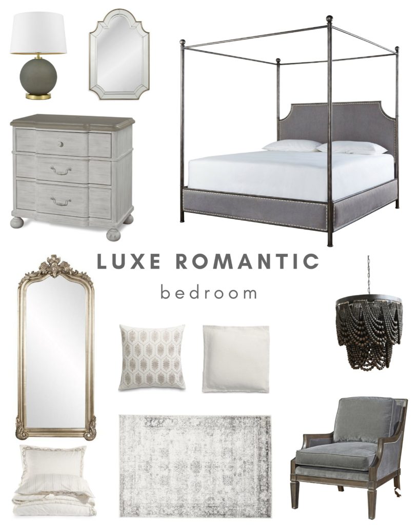 Luxe bedroom ideas - Luxe bedroom design board - Luxe bedroom inspo - Luxe gray bedroom ideas - French-inspired bedrooms - Sexy bedroom ideas