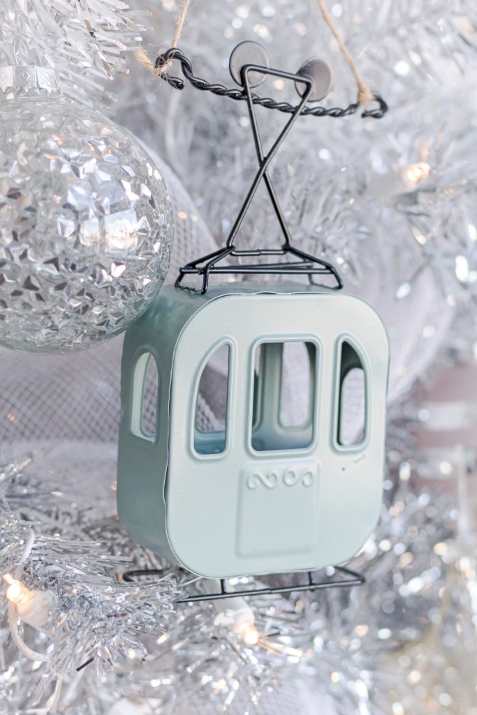 Blue gondola Christmas ornament - Blue pastel Christmas decor - Blue pastel Christmas ornaments - Silver ombre Christmas tree