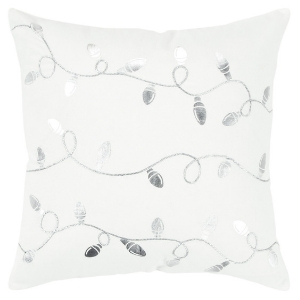 Silver metallic string light Christmas pillow, silver metallic string light holiday pillow, 60 cute Christmas pillows, 60 cute holiday pillows, cute Christmas cushions