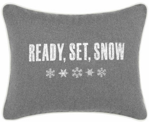 Ready, set, snow Christmas pillow - Ready, set, snow holiday pillow - 60 cute Christmas pillows, 60 cute holiday pillows, cute Christmas cushions