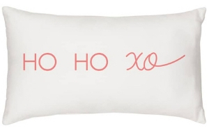 Red and white Ho Ho Xo Christmas pillow, red and white Christmas pillows, red and white Christmas cushions, 60 cute Christmas pillows, 60 cute holiday pillows, cute Christmas cushions