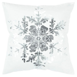 Silver foil snowflake Christmas pillow, silver foil snowflake Christmas cushion. silver foil snowflake holiday pillow, 60 cute Christmas pillows, 60 cute holiday pillows, cute Christmas cushions