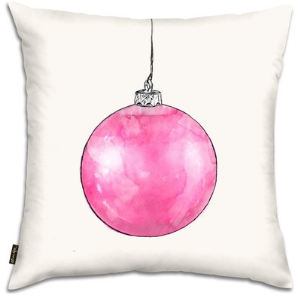 Pink ornament Christmas pillow, pink ornament holiday pillow, pink Christmas pillows, 60 cute Christmas pillows, 60 cute holiday pillows, cute Christmas cushions