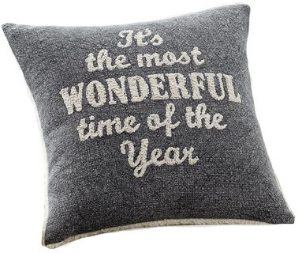 Gray Christmas It's the most wonderful time of the year pillow, Gray Christmas holiday pillow, 60 cute Christmas pillows, 60 cute holiday pillows, cute Christmas cushions