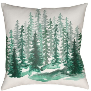Green watercolor Christmas tree pillow, green forest pillow, 60 cute Christmas pillows, 60 cute holiday pillows, cute Christmas cushions