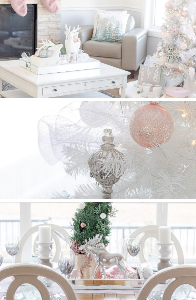 Feminine blush pink pastel Christmas decor and ornaments, Christmas decorating inspo, Urban Barn 2018 Christmas collection