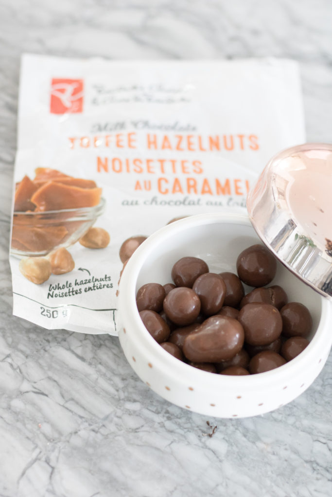 Delicious Toffee Hazelnuts to serve at Holiday Cookie Exchange - Cookie Christmas Exchange Ideas with Two Toned Cookie Recipe and easy holiday appetizers