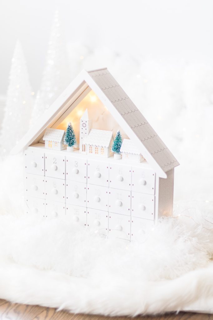 Wooden advent calendar, vintage house advent calendar, reusable advent calendar, charming light up advent calendar