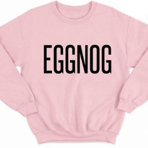 Pink graphic Eggnog Christmas sweater • 30 Cute Ugly Christmas Sweaters For Women that Sleigh in 2018 • The Tackiest, Cutest Ugly Christmas Sweaters of 2018