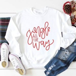 Jingle all the way Christmas sweater • 30 Cute Ugly Christmas Sweaters For Women that Sleigh in 2018 • The Tackiest, Cutest Ugly Christmas Sweaters of 2018