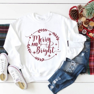 Merry and Bright Christmas sweater • 30 Cute Ugly Christmas Sweaters For Women that Sleigh in 2018 • The Tackiest, Cutest Ugly Christmas Sweaters of 2018