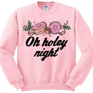 Oh holey night donut Christmas sweater • 30 Cute Ugly Christmas Sweaters For Women that Sleigh in 2018 • The Tackiest, Cutest Ugly Christmas Sweaters of 2018