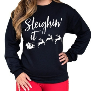 Sleighin' It Christmas sweater • 30 Cute Ugly Christmas Sweaters For Women that Sleigh in 2018 • The Tackiest, Cutest Ugly Christmas Sweaters of 2018