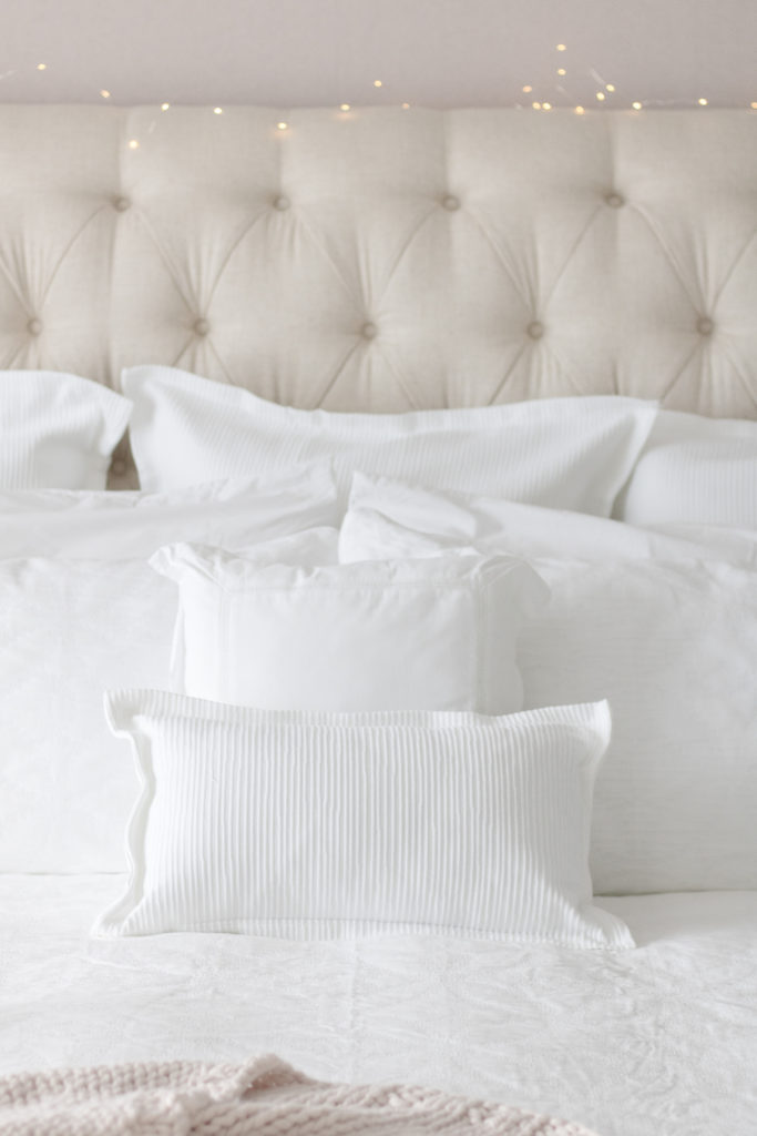 Luxurious bedspread with classic white bedding will make you feel like your living in a hotel every night!