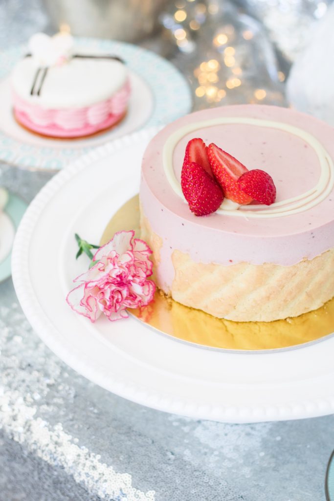 Strawberry Mousse Cheesecake - Easy Valentine's Day Dessert Table