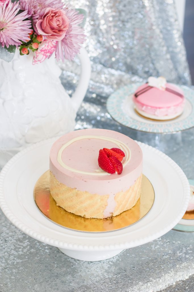Silky pink strawberry cheesecake - Easy Valentine's Day Dessert Table