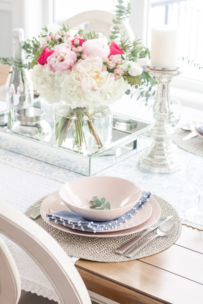 3 Easy Steps to Create a Blush Spring Table Setting - pink spring tablescape inspiration 