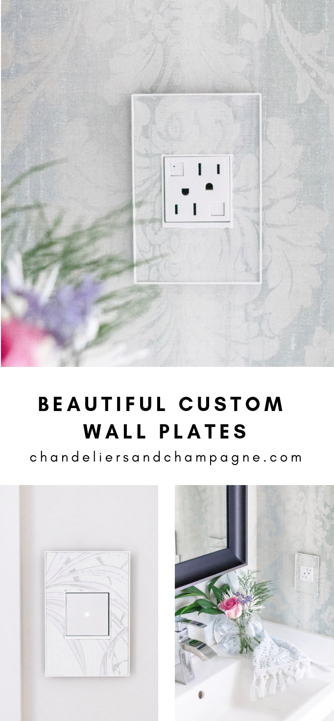 Beautiful custom wall plates - customizing light switch and power outlet wall plates with wallpaper