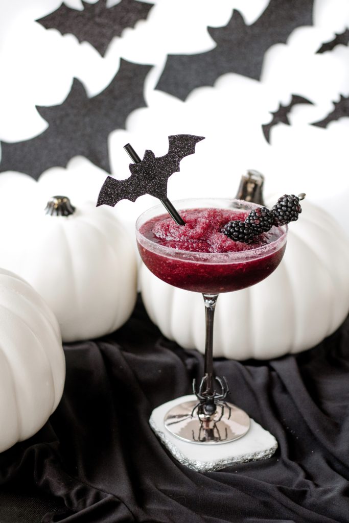 The ultimate Halloween cocktail: frozen blackberry margarita