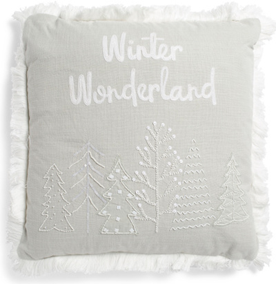 Gray Winter Wonderland pillow
