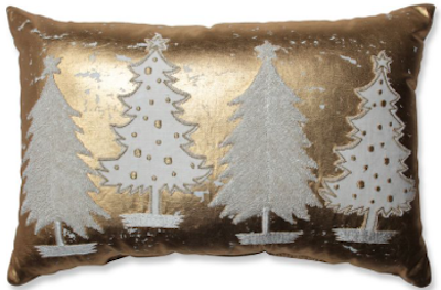Gold Christmas tree pillow