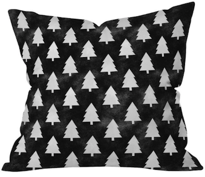 Black Christmas tree pillow