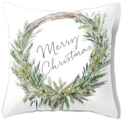 Christmas wreath pillow