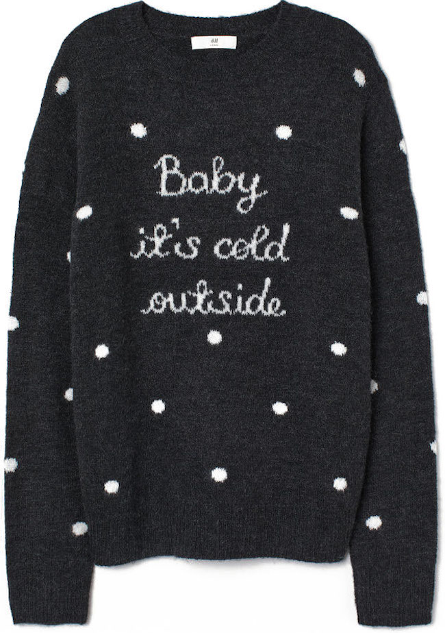 Cute pom pom baby it's cold outside Christmas sweater