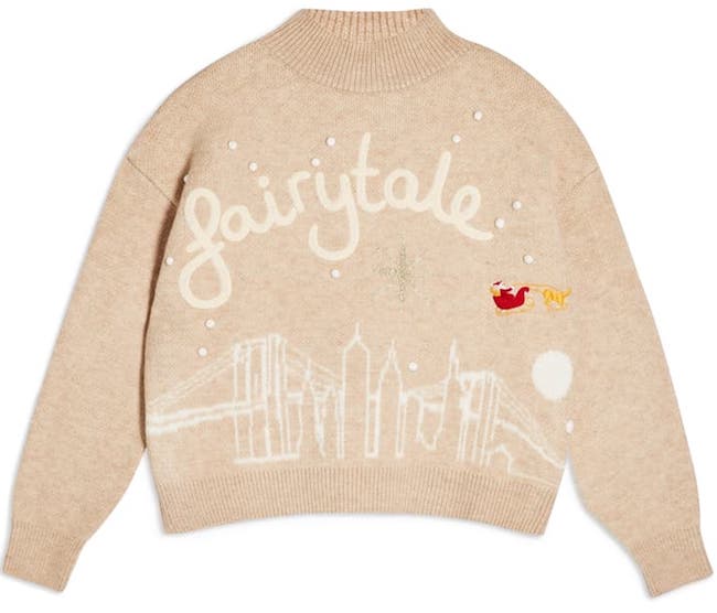 Fairytale beige women's Christmas sweater 
