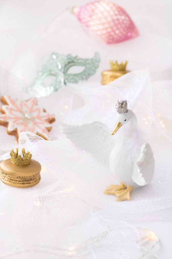 Swan prince whimsical christmas ornament